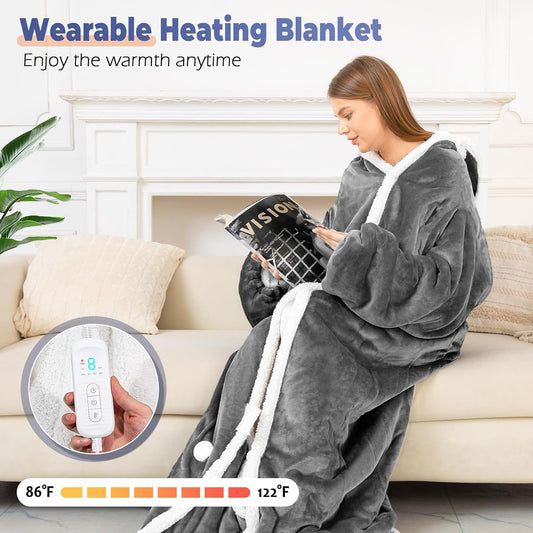 ⏰Last Day Promotion 49% OFF -⛄Portable Wearable Heated Blanket with Foot Pocket🌨️