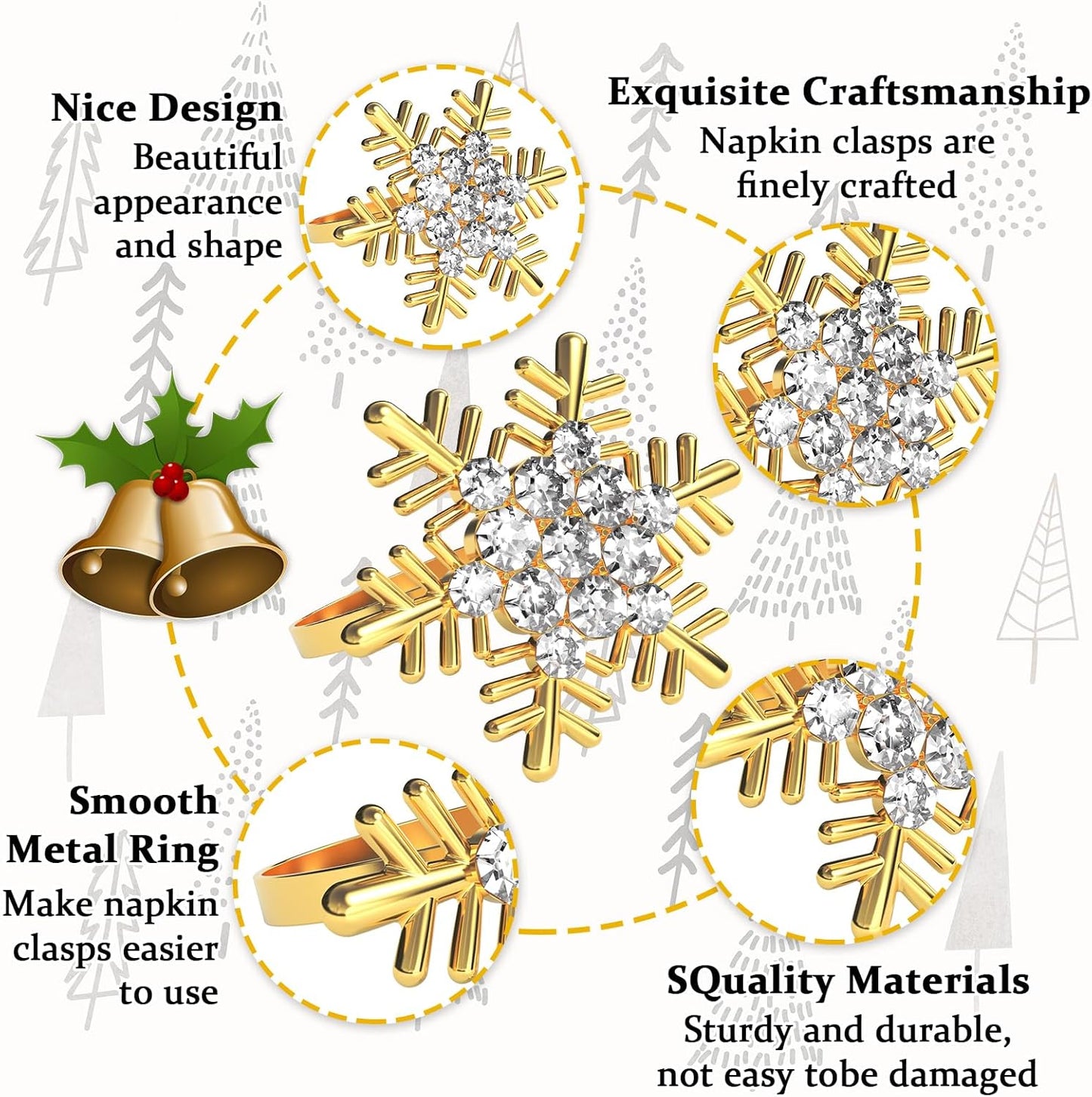 🎅Christmas Napkin Rings for Christmas Holiday Party❄️ Table Decoration🍽️