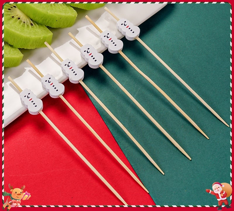🍸️100 pieces of Christmas cocktail picks toothpick skewer decoration🍓