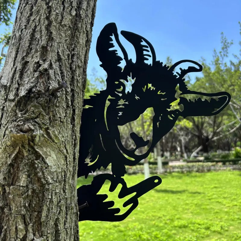 ⏰Last Day Promotion 49% OFF -Peeping middle finger animal metal sign🏡Yard Art Decor