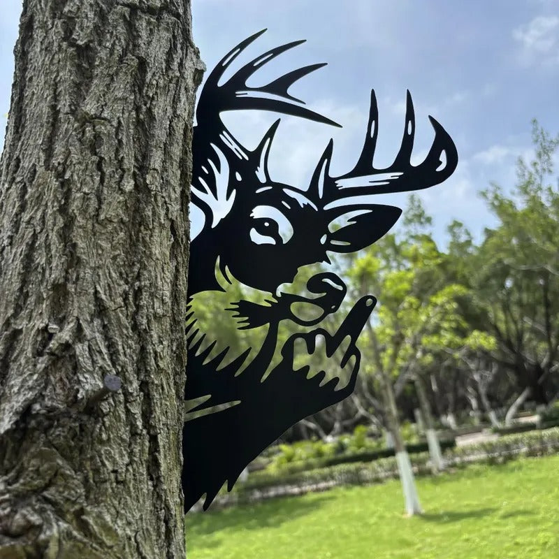⏰Last Day Promotion 49% OFF -Peeping middle finger animal metal sign🏡Yard Art Decor