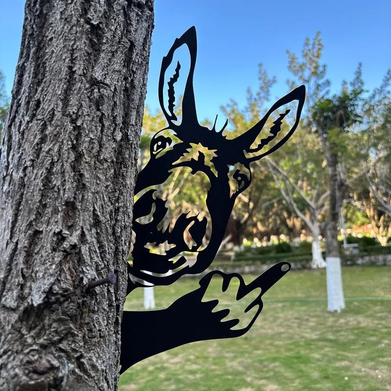 ⏰Last Day Promotion 49% OFF -Peeping middle finger animal metal sign🏡Yard Art Decor