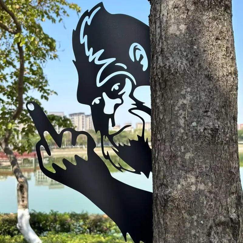 ⏰Last Day Promotion 49% OFF -Peeping middle finger animal metal sign🏡Yard Art Decor