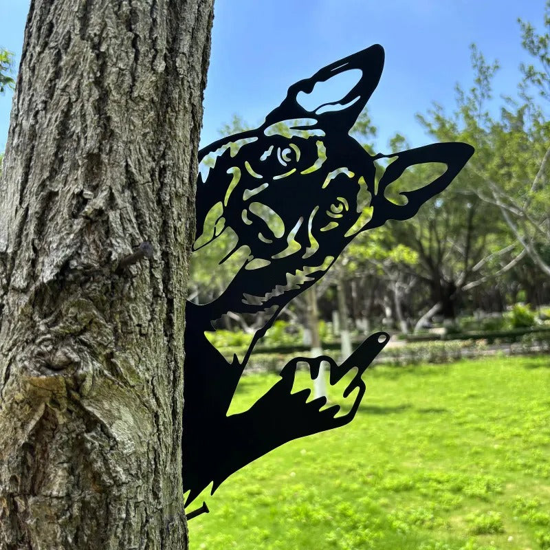 ⏰Last Day Promotion 49% OFF -Peeping middle finger animal metal sign🏡Yard Art Decor