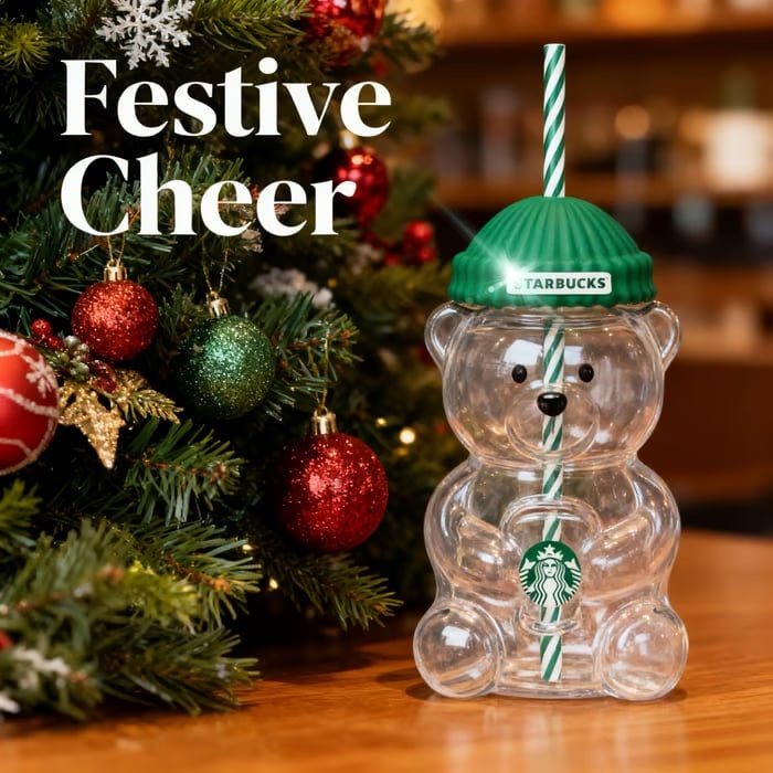 🔥Hot Sale 49% off-🌟Bearista Glass Straw Cup 🐻✨