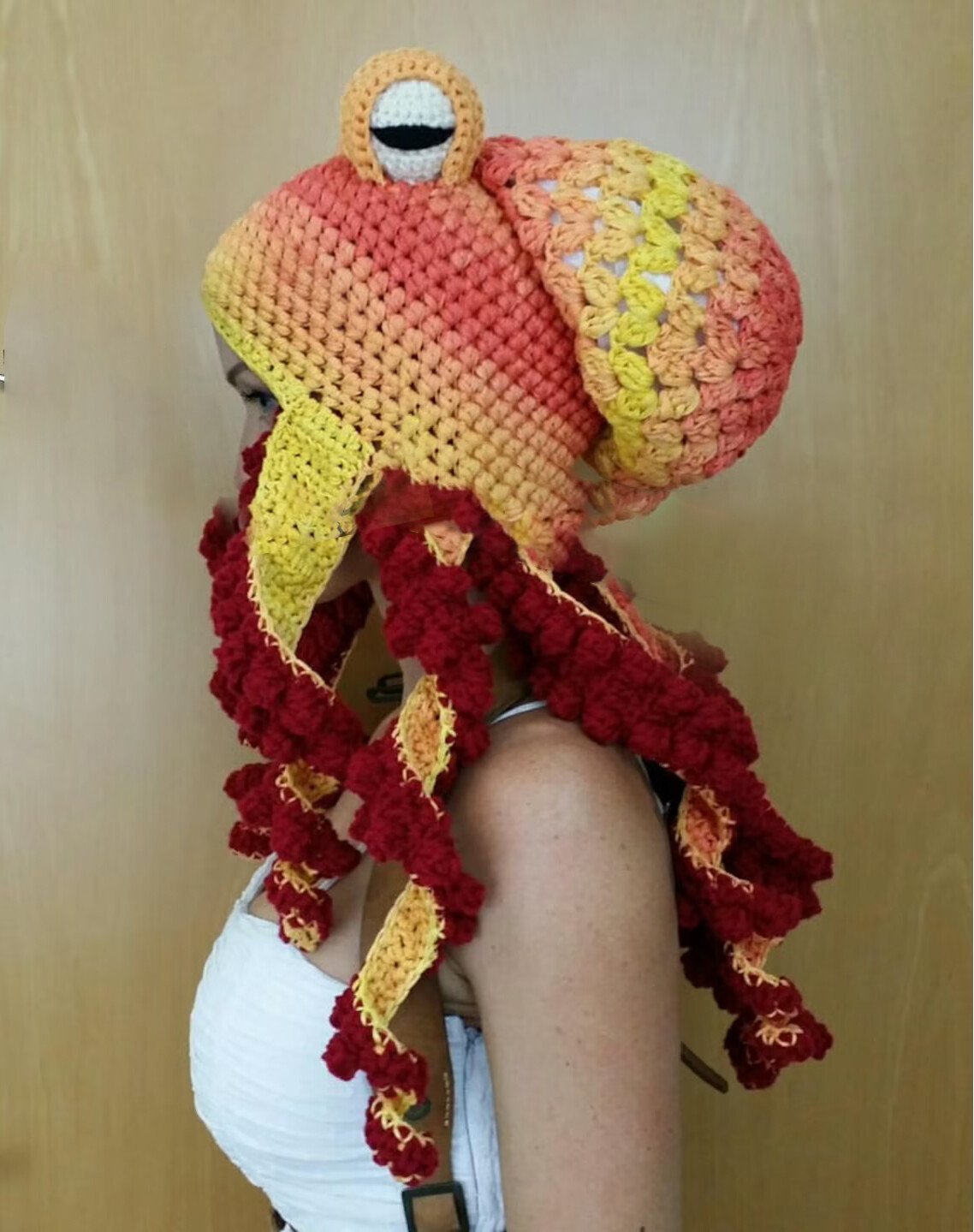 Handicraft Crochet Octopus Hat —— A Very Great Birthday/Christmas Gift