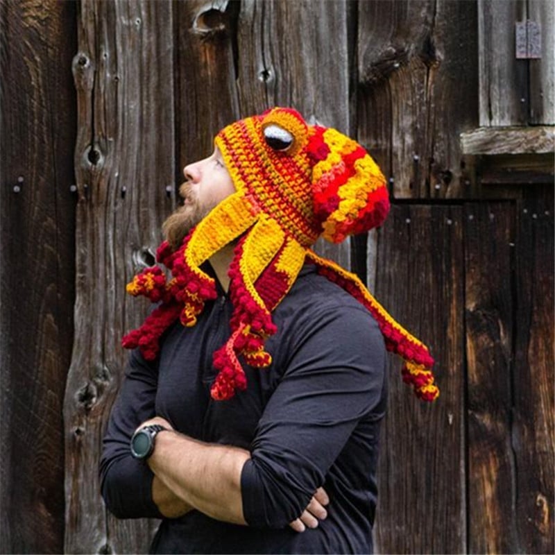 Handicraft Crochet Octopus Hat —— A Very Great Birthday/Christmas Gift