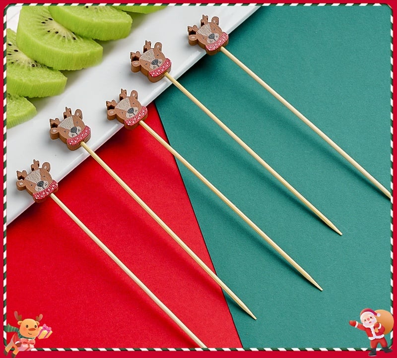 🍸️100 pieces of Christmas cocktail picks toothpick skewer decoration🍓