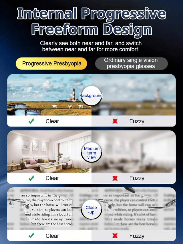 Buy 1 Get 1 Free🔥 Color-changing Anti-blue Light Presbyopia Glasses