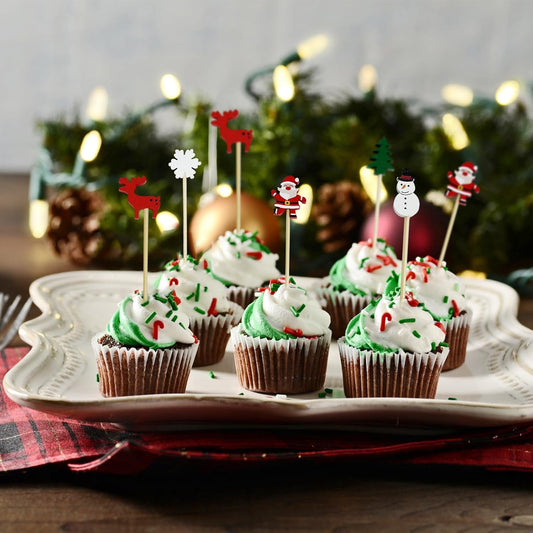 🍸️100 pieces of Christmas cocktail picks toothpick skewer decoration🍓