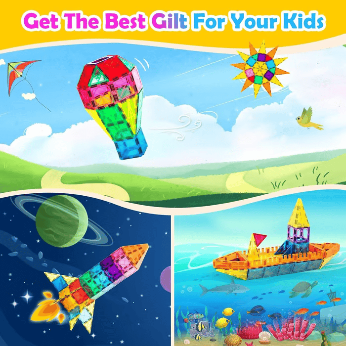 🔥🧲 Children's Magnetic Building Blocks – STEM Educational Toys