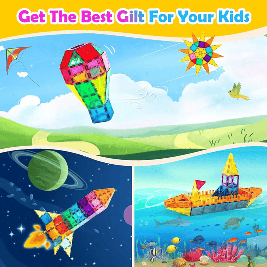 🔥🧲 Children's Magnetic Building Blocks – STEM Educational Toys