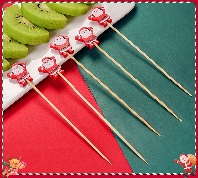 🍸️100 Pcs Of Christmas Cocktail Picks Toothpick Skewer Decoration🍓