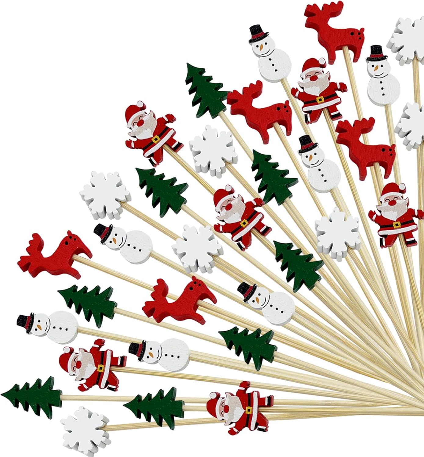🍸️100 pieces of Christmas cocktail picks toothpick skewer decoration🍓