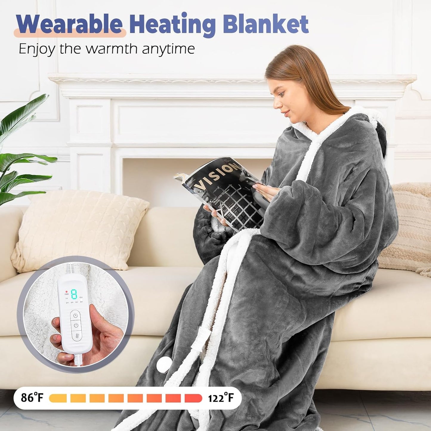 ⏰Last Day Promotion 49% OFF -⛄Portable Wearable Heated Blanket with Foot Pocket🌨️