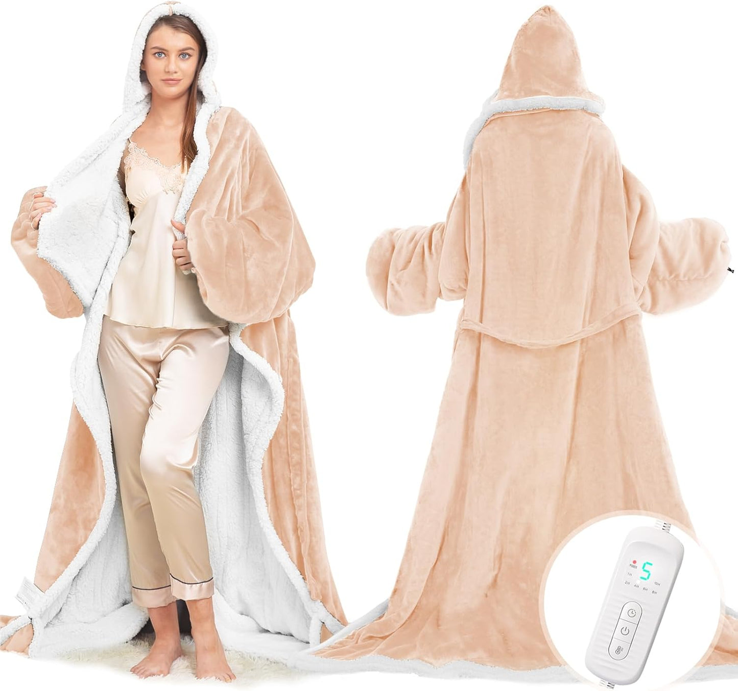 ⏰Last Day Promotion 49% OFF -⛄Portable Wearable Heated Blanket with Foot Pocket🌨️