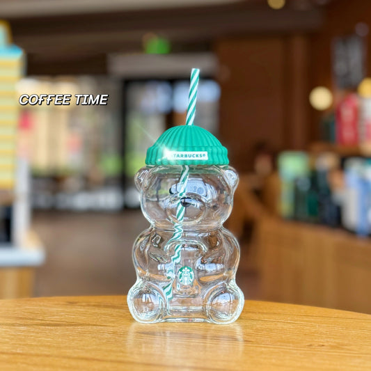 🔥Hot Sale 49% off-🌟Bearista Glass Straw Cup 🐻✨