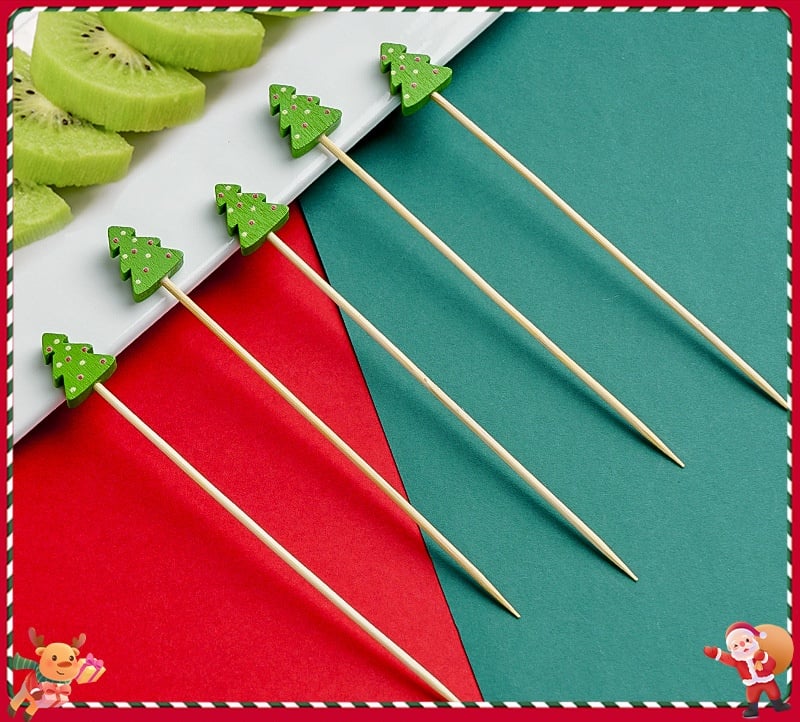 🍸️100 Pcs Of Christmas Cocktail Picks Toothpick Skewer Decoration🍓