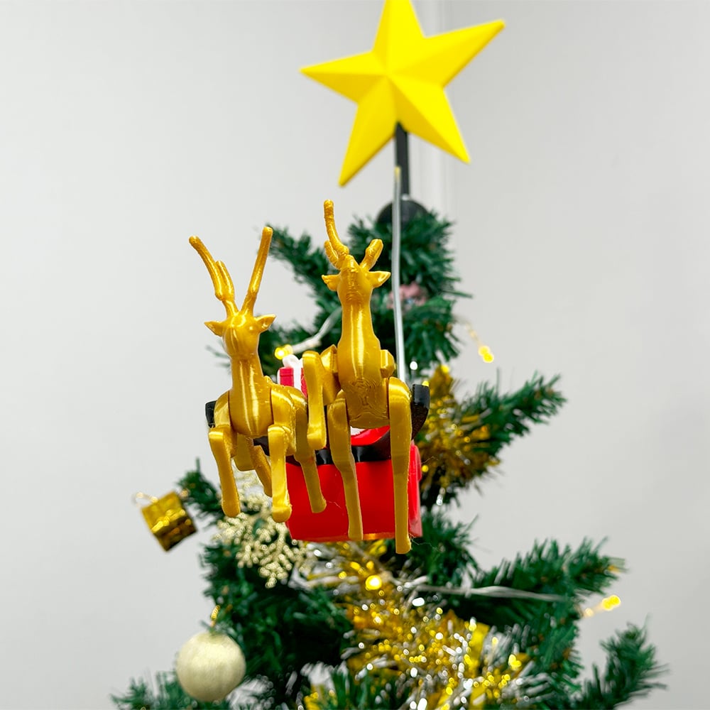 🌟3D Printed Tree Top Star Rotating Christmas Tree Decoration Plug-in