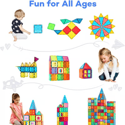 🔥🧲 Children's Magnetic Building Blocks – STEM Educational Toys