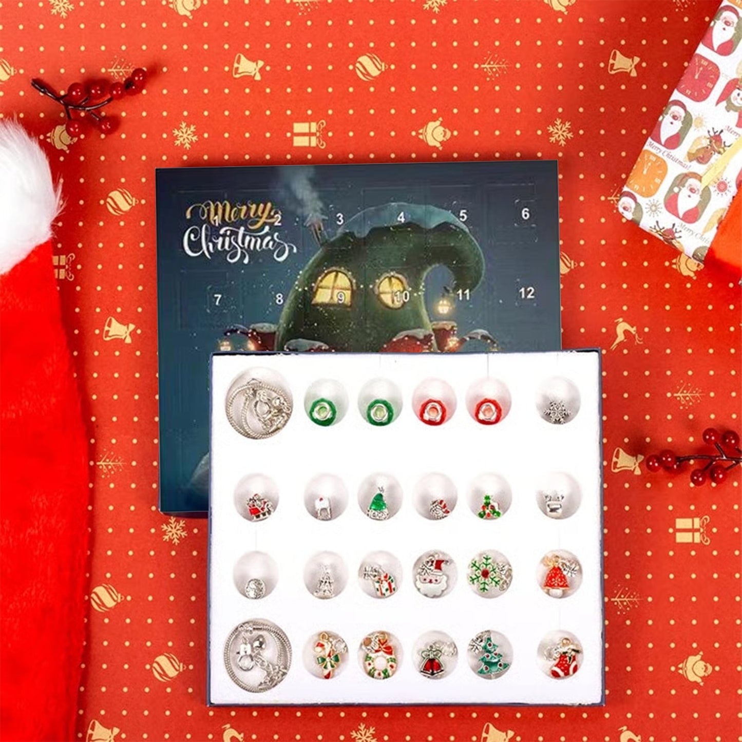24 Pcs DIY Christmas Advent Calendar Bracelets Set