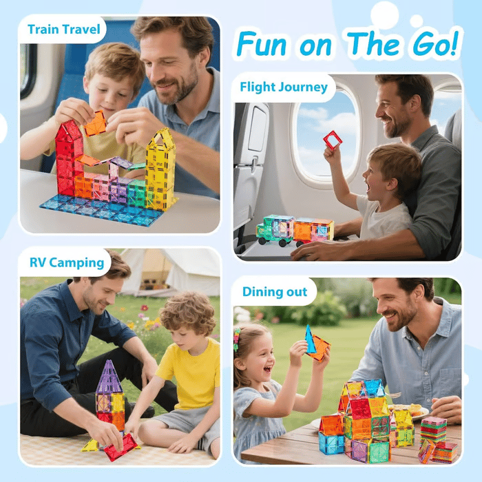 🔥🧲 Children's Magnetic Building Blocks – STEM Educational Toys