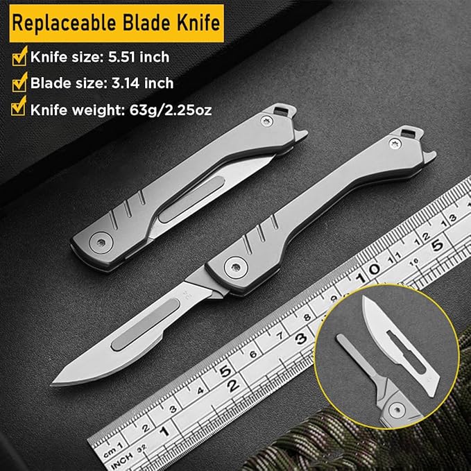 ⏰Last Day Promotion 49% OFF -🏆Folding Scalpel Knife with 10pcs Replaceable Blades