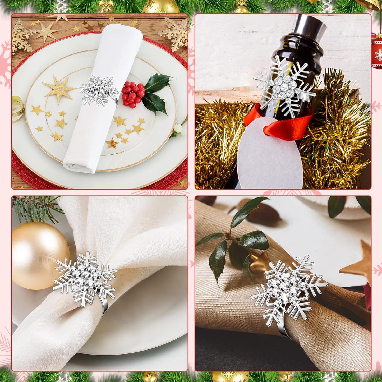 🎅Christmas Napkin Rings for Christmas Holiday Party❄️ Table Decoration🍽️