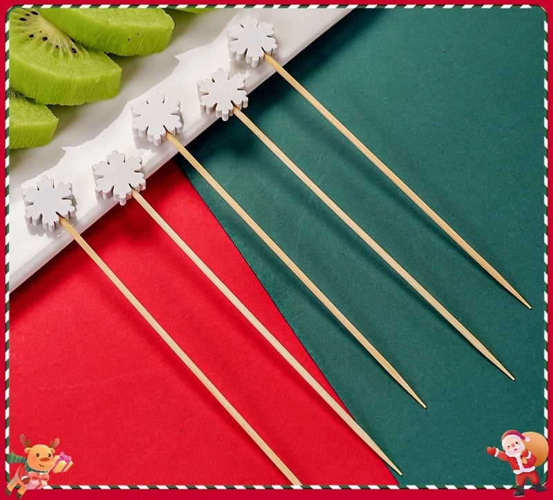 🍸️100 pieces of Christmas cocktail picks toothpick skewer decoration🍓