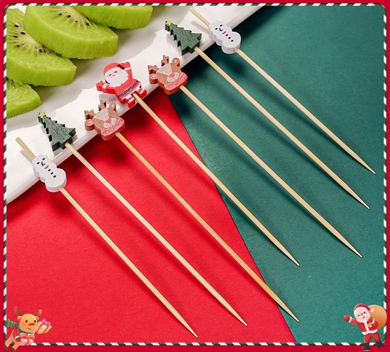 🍸️100 pieces of Christmas cocktail picks toothpick skewer decoration🍓