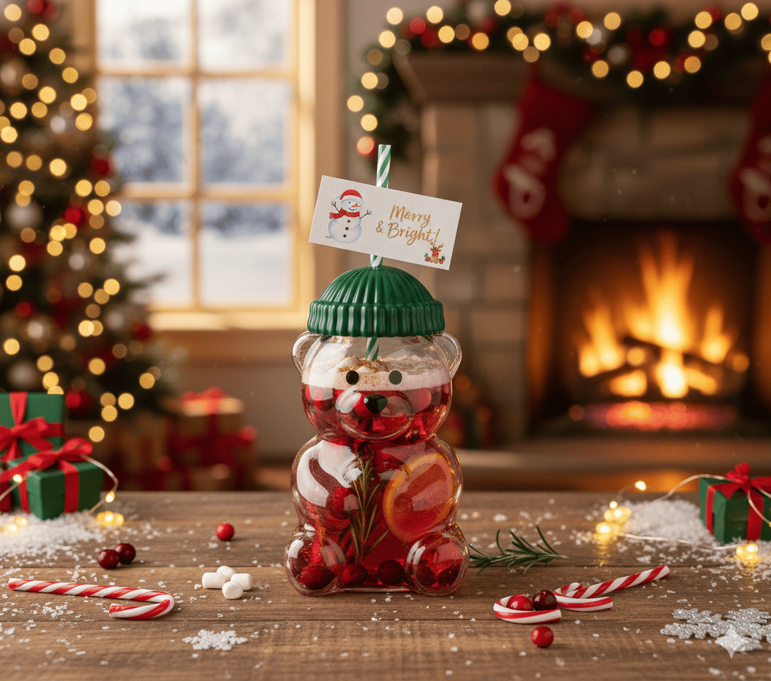 🔥Hot Sale 49% off-🌟Bearista Glass Straw Cup 🐻✨