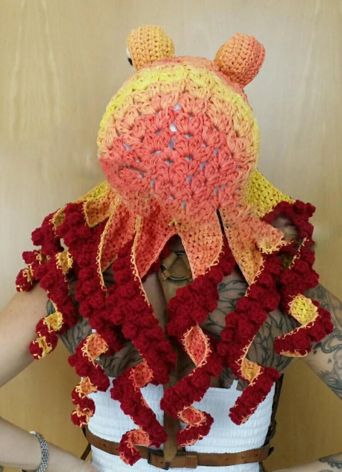 Handicraft Crochet Octopus Hat —— A Very Great Birthday/Christmas Gift
