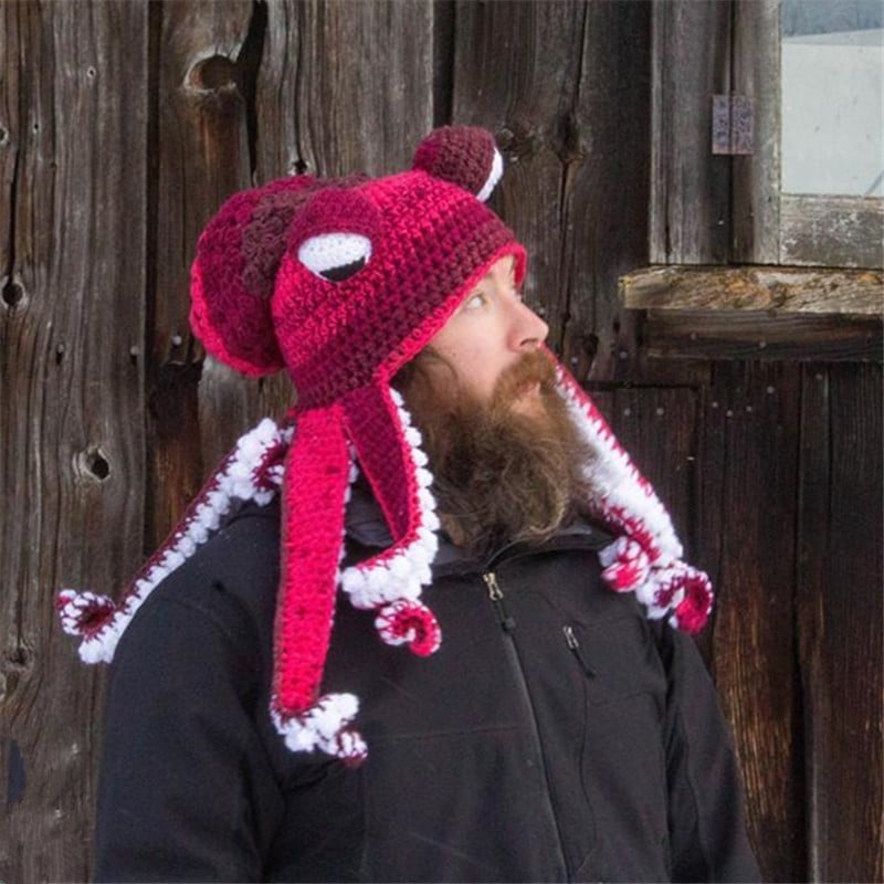 Handicraft Crochet Octopus Hat —— A Very Great Birthday/Christmas Gift